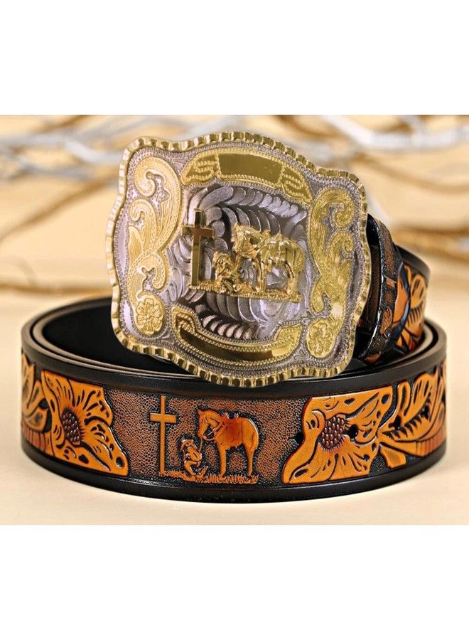 WMG Western Belt Buckles for men women - Praying Rodeo Cowboy Belt Buckle for Men Women - Fits Up to 2 Inch Belts - Image 2